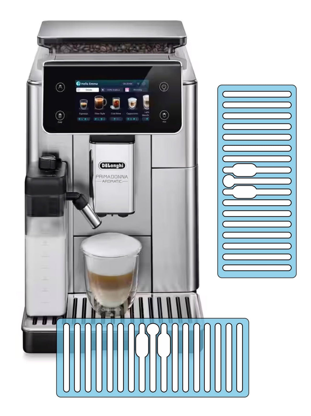 5 x Schutzfolie für DeLonghi PrimaDonna Aromatic Tassenablage | Tropfblech | 630.55.SM | 630.55.SSM