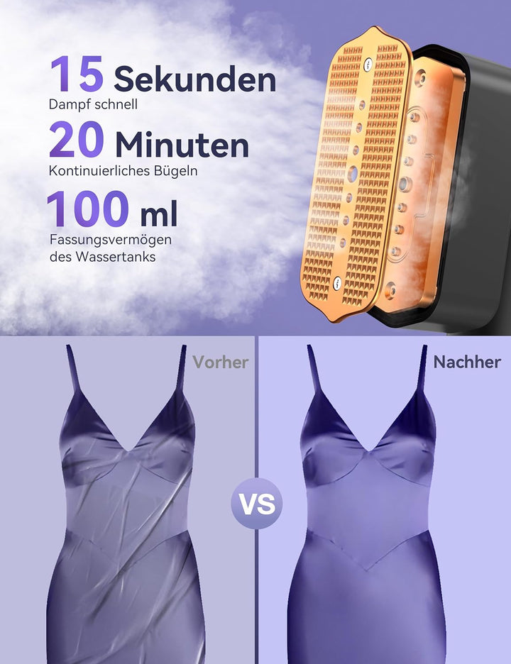 Sundu Dampfglätter, Steamer für Kleidung, 2-in-1 Reisebügeleisen Steam iron, 15s schnelles Aufheizen