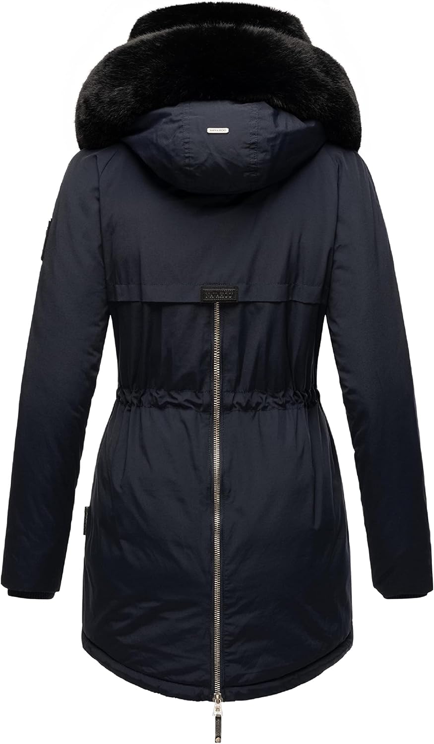 Navahoo Damen Warmer Winterparka mit doppelter Kunstpelz-Kapuze Sweety Deluxe XS-XXL XS Blau, XS Bla