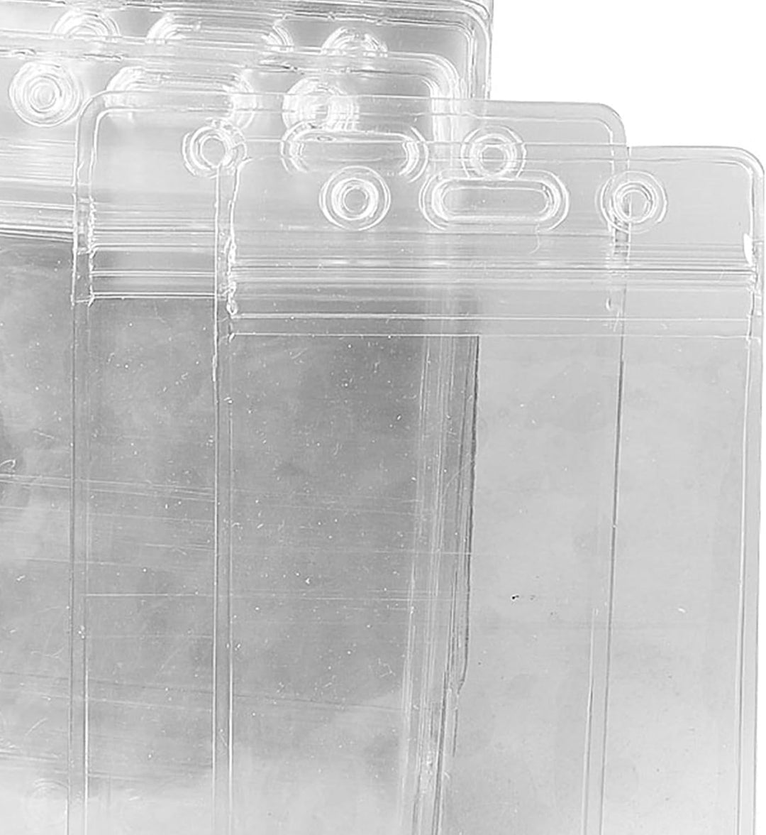 sourcing map 50 Stück Transparente ID Ausweishalter Vertikale Kunststoff ID Kartenhalter mit wasserd