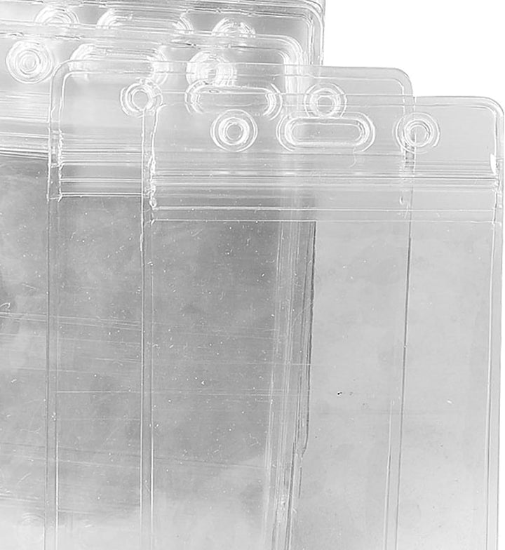 sourcing map 50 Stück Transparente ID Ausweishalter Vertikale Kunststoff ID Kartenhalter mit wasserd