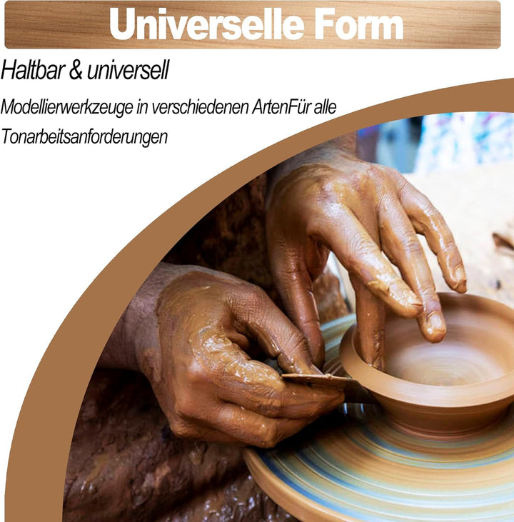 LINPHCEY Modellierwerkzeug-Set aus Ton, einfach zu bedienen, doppelseitiges Polymer- und Keramik-Sch