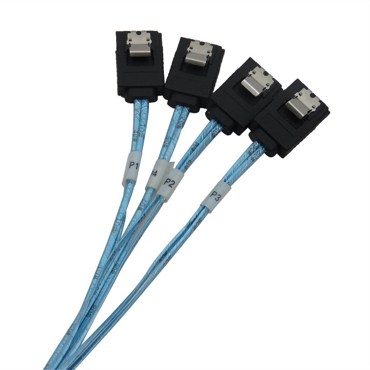 YIWENTEC Internal HD Mini SAS (SFF-8643 Host) to 4X SATA (Target) Hard Drive Cable (100 cm) 1M, 1M