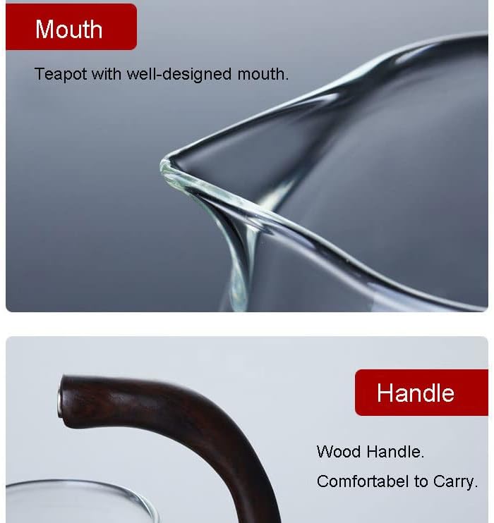 zalati Teekannen-Set mit magnetischer Unterseite und Schnittstelle, Glas-Teeservice für Zuhause, Küc