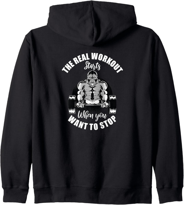 Workout Starts - Beste Trainings Equipment Geschenkidee Kapuzenjacke