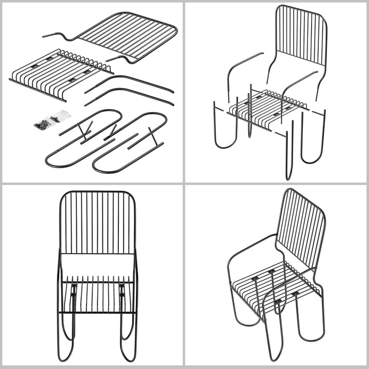 KADAX Moderne Gartenbank, Sitzbank aus pulverbeschichteten Stahl, Bank im Modulsystem, Witterungsbes