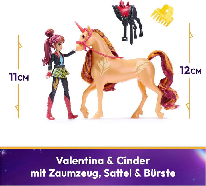 Unicorn Academy Valentina und Einhorn Cinder Set - ca. 12 cm grosse Originalfiguren zur beliebten Ne