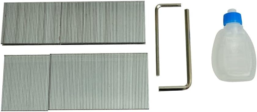 2-in-1 Druckluft Heftgerät und Nagler aus Aluminium, 60x235x255 mm, Magazin mit 100 Nägeln und Klamm