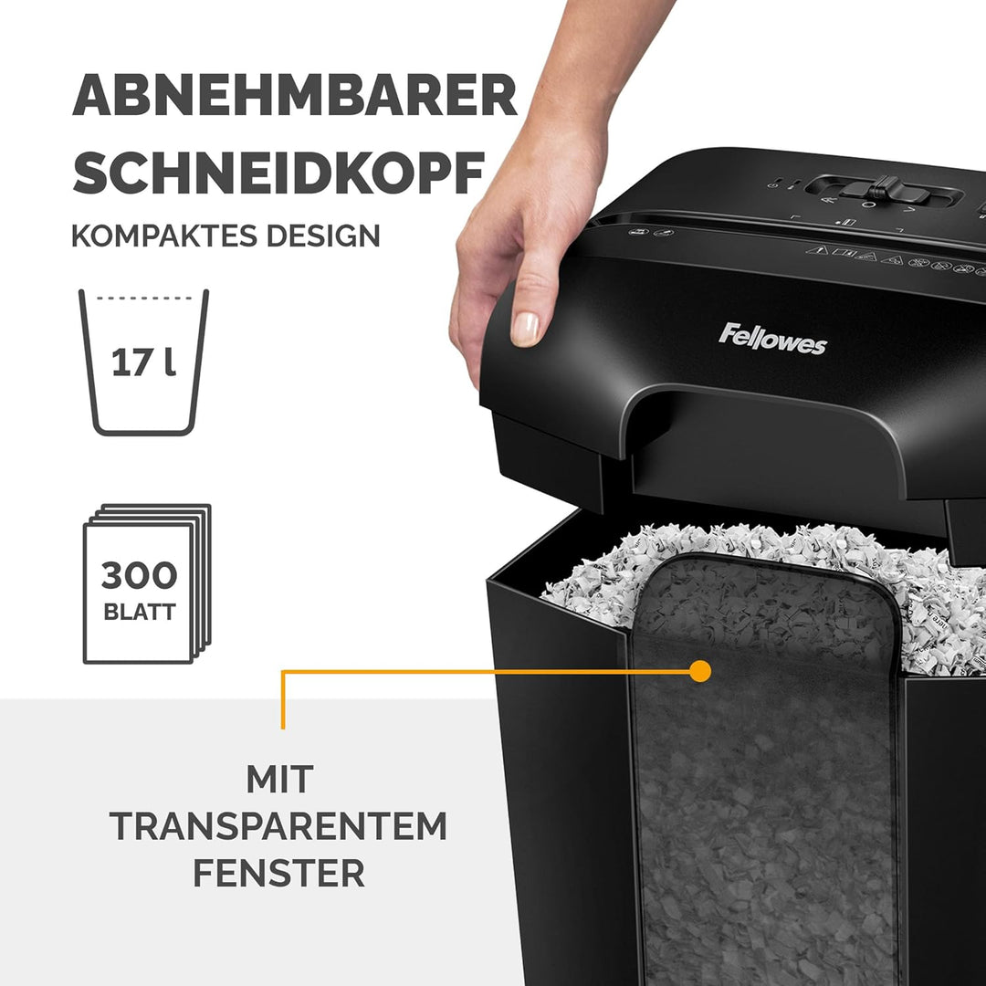 Fellowes Aktenvernichter Papiervernichter LX41-8 Blatt 4x12 mm Mini-Cut P4 - für Zuhause und das Hom