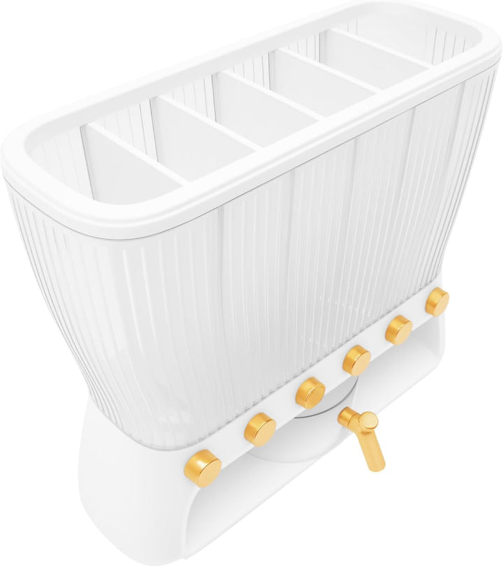 Müslispender Reisespender 6 Gittern 5 Trennwände Spülmaschinenfest für Müsli Cornflakes Nüsse 42x16.