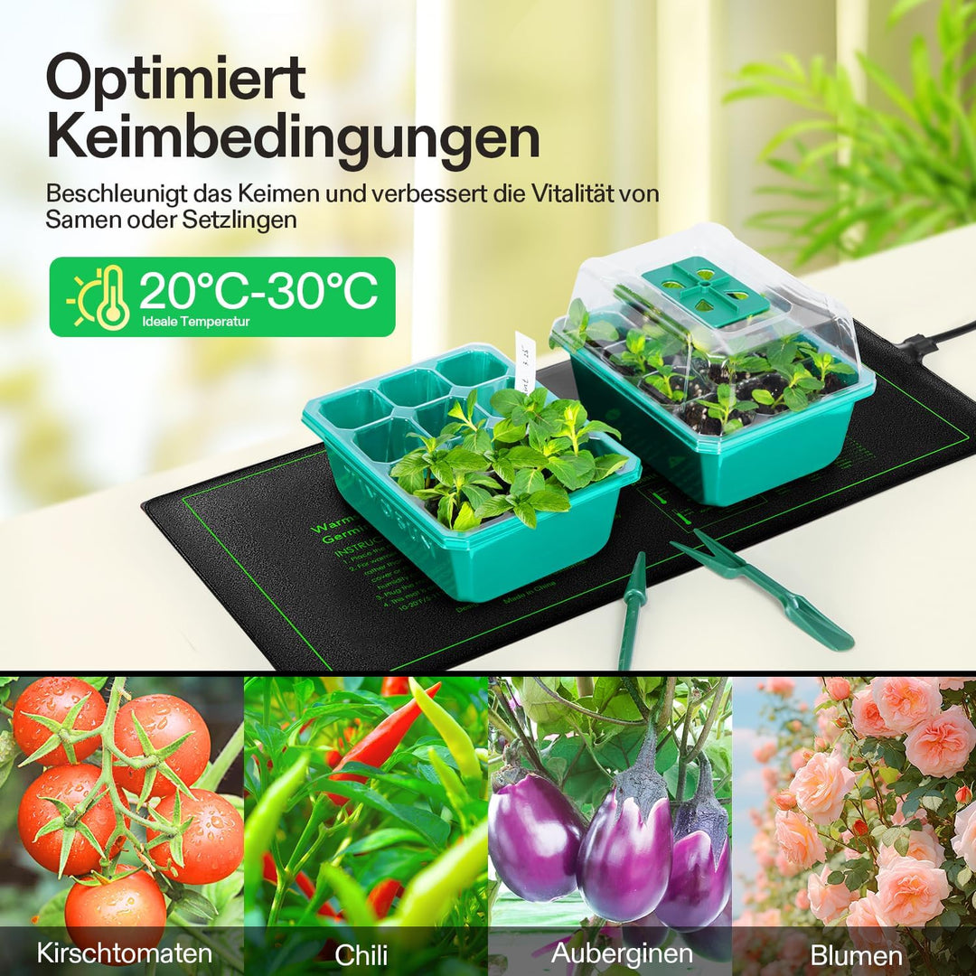 3QMart Wärmematte für Hydrokultur, langlebig, wasserdicht, für Sämlingarbeiten, warm, 25,4 x 52,9 cm