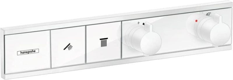 hansgrohe Unterputz Thermostat RainSelect (für 2 Funktionen) mattweiss Mattweiss 2 Funktionen, Mattw