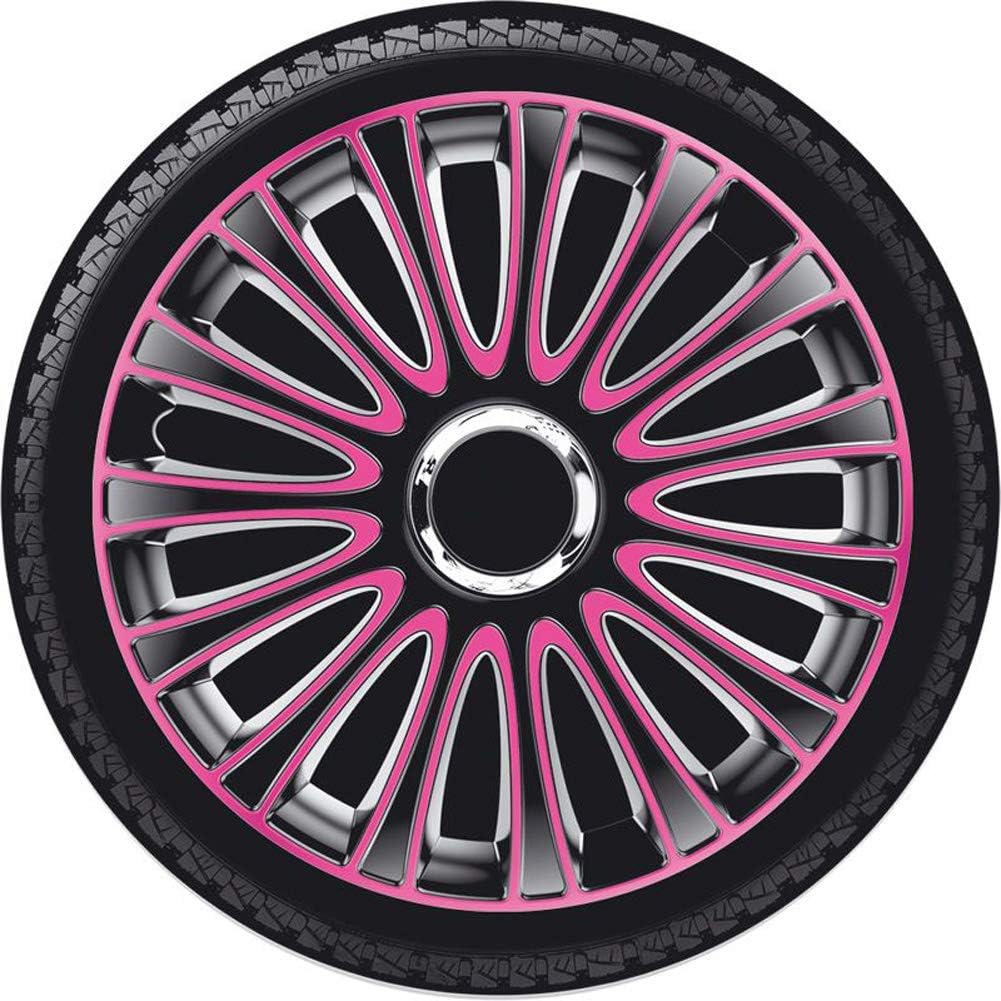 AUTO-STYLE Satz Radzierblenden LeMans 15-Zoll Schwarz/Pink LeMans Schwarz/Pink 15-Zoll, LeMans Schwa