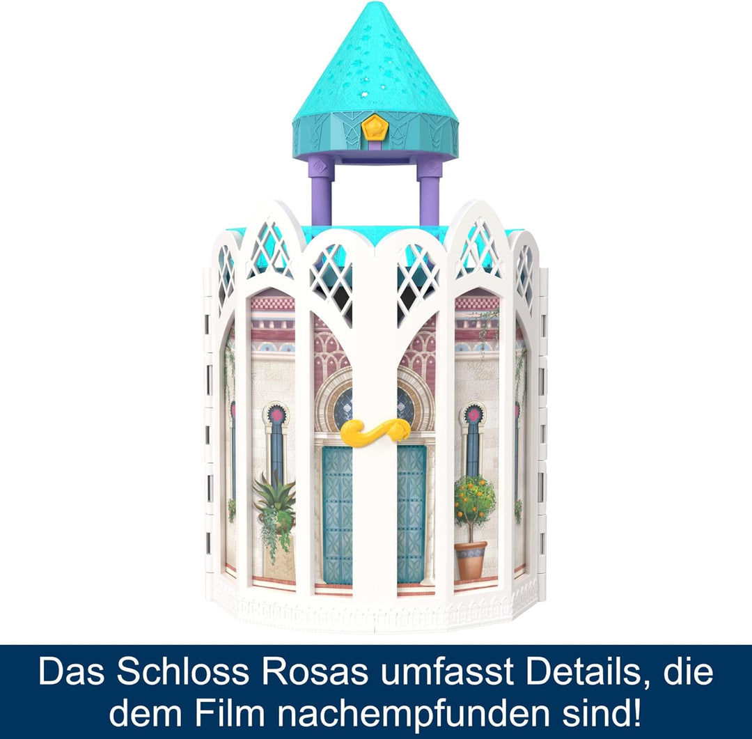 Disneys Wish Rosas Schloss Spielset, Puppenhaus mit 2 beweglichen Minipuppen, Sternenfigur und 20 Zu