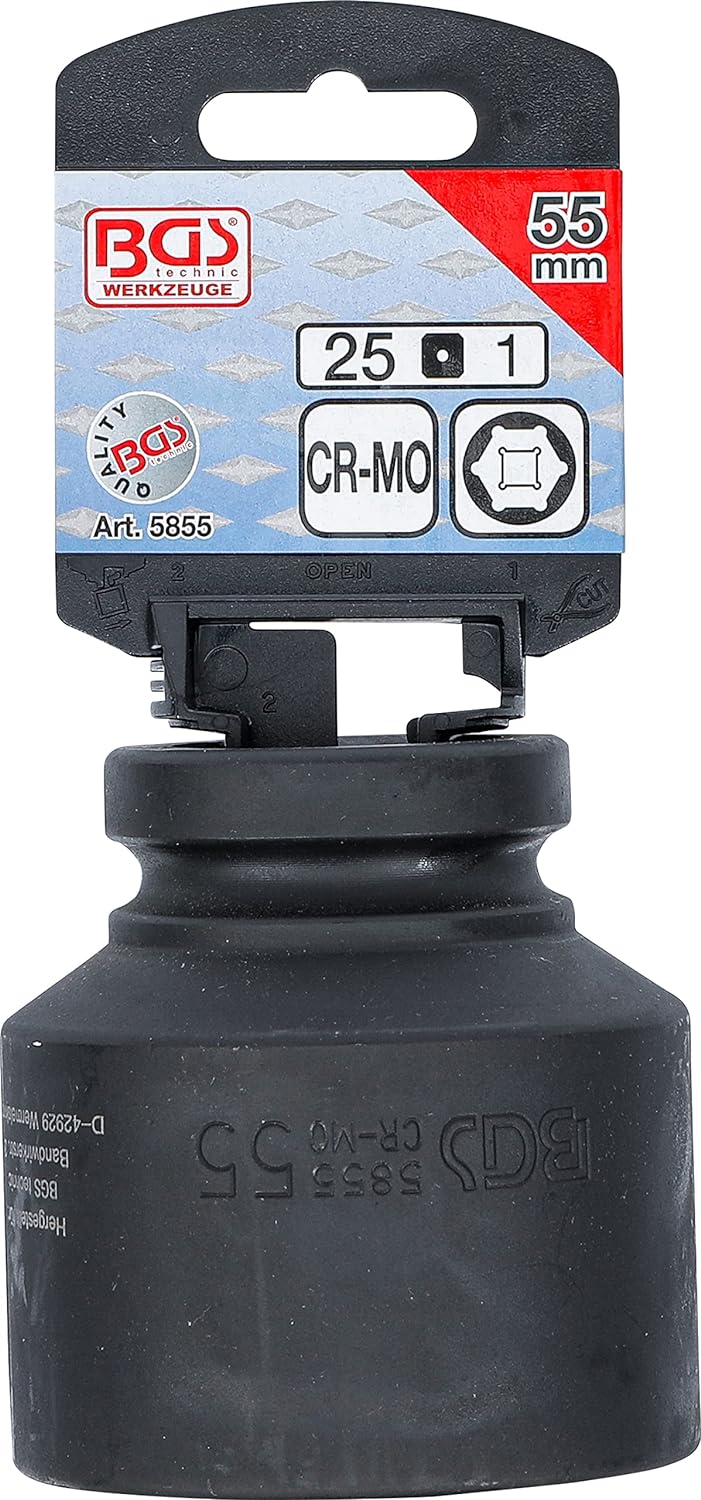 BGS 5855 | Kraft-Steckschlüssel-Einsatz Sechskant | 25 mm (1") | SW 55 mm Schlüsselweite: 55 mm, Sch