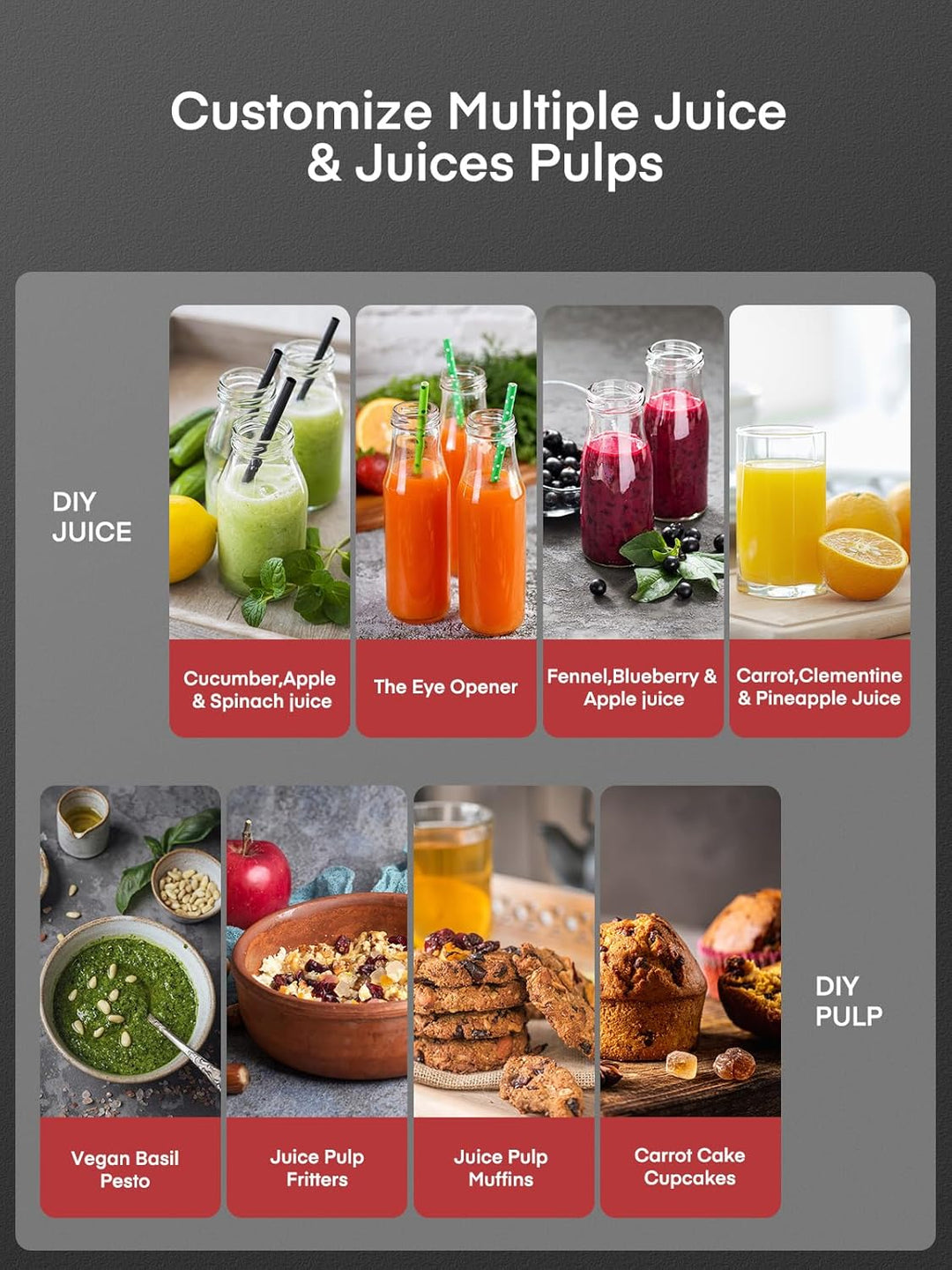 Entsafter Gemüse und Obst aus Edelstahl, 400W Zentrifugal Entsafter 65 MM Einfüllöffnung und 3 Gesch