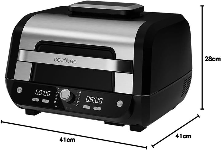 Cecotec Heissluftfritteuse ohne Öl, 8 L, Cecofry FireDome 8000 Pro. 1700 W, Doppelte Heizung, 4 Gril