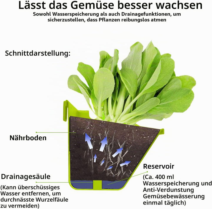 CEIEVER Hängende vertikale Wand Pflanze, Vertikaler Garten Pflanzenwand mit 8 Taschen Platzsparende