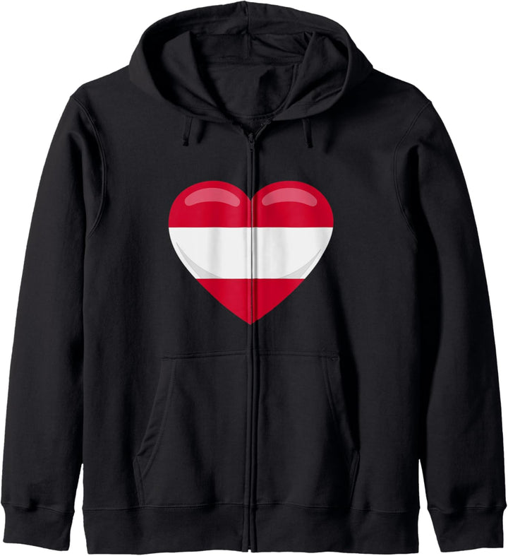 Österreich Austria Flagge Herz Kapuzenjacke