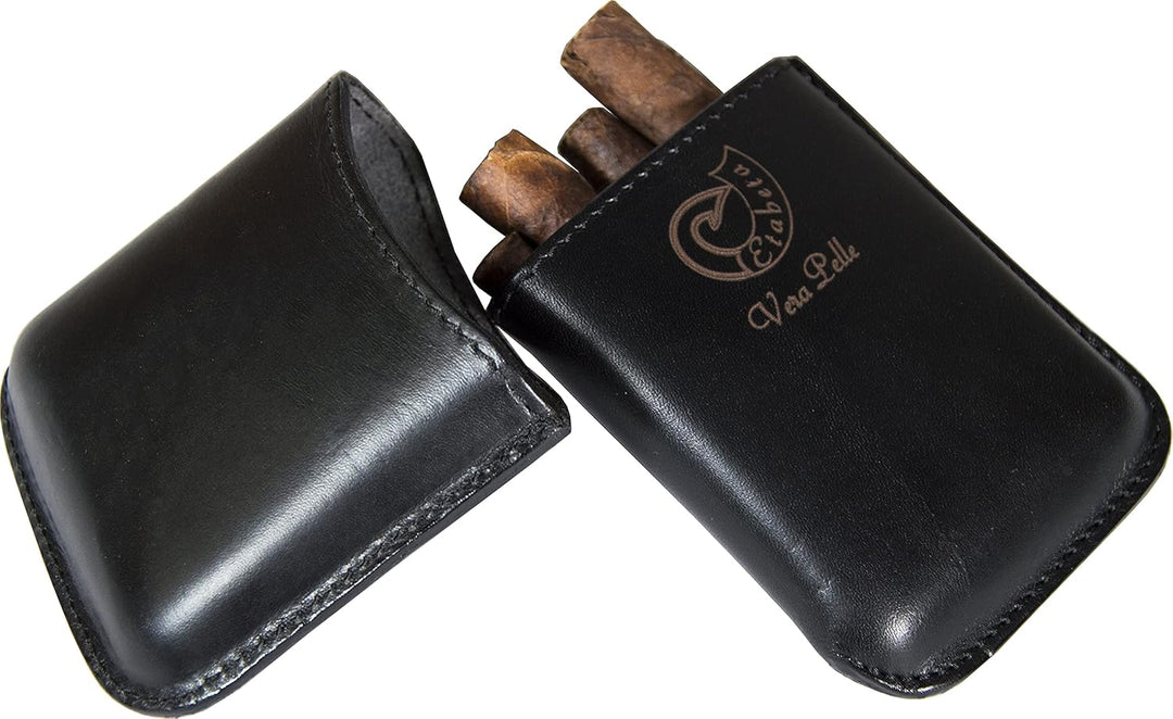 Zigarrenetui - Etui aus Leder für 1-4 Zigarren (max 4 Mezzaninen) – Etabeta ArtigianoToscano - Made