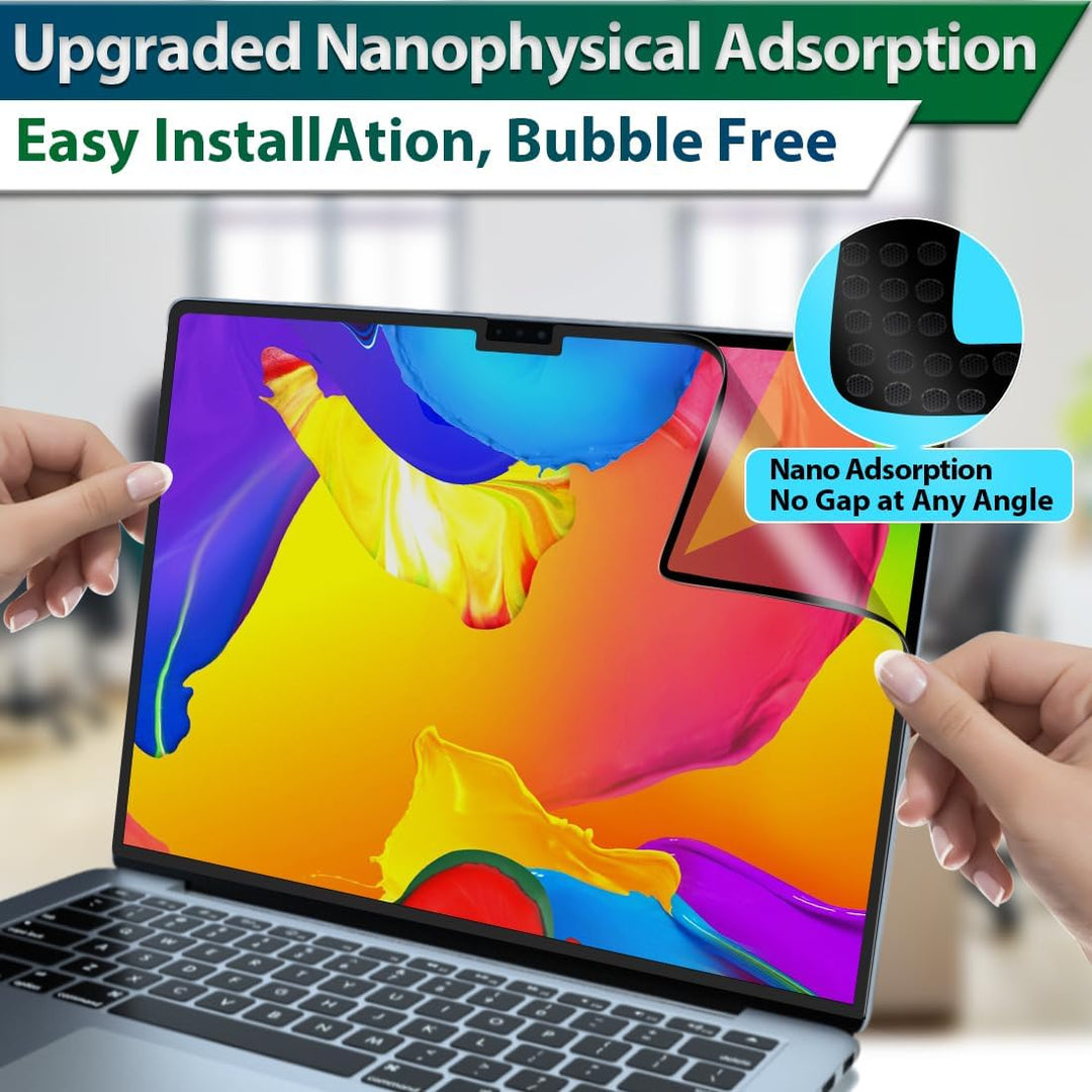 STARY Sichtschutz für MacBook Air 13,6 Zoll (2022-2024), M2/M3 Chips, Nano-Kleber Abnehmbarer Blicks