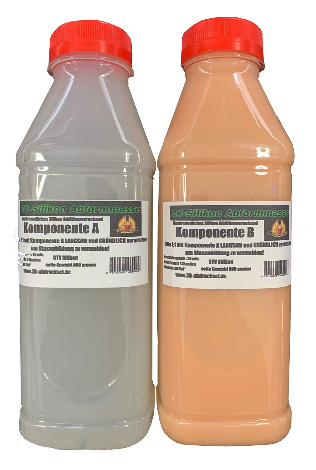 Silikon 2K Hautfreundlich 1 Kg. Additionsvernetzende 2 K Abformmasse in Hautfarbe, Hautfarbe