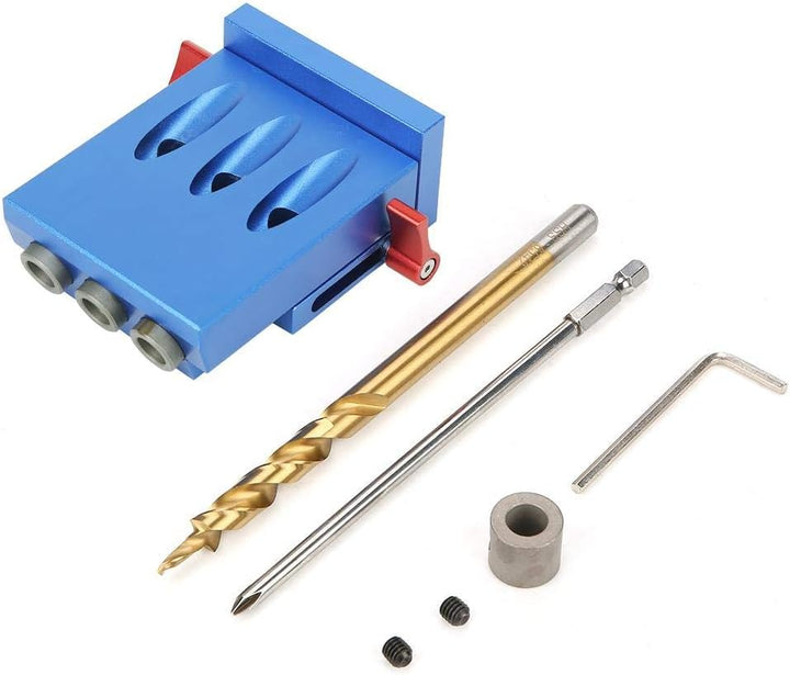 Taschenloch Bohrvorrichtung Set, Aluminiumlegierung Dübelbohr Set Taschenloch Jig Kit Holzbearbeitun