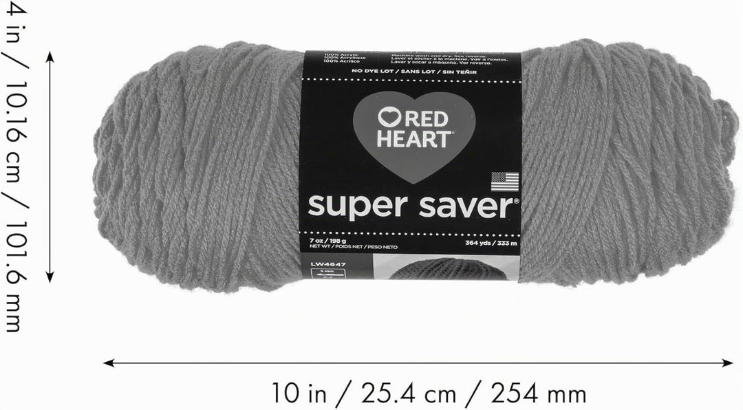 Red Heart Super Saver Aran-Garn – 3 Packungen mit 198 g – Acryl – 4 Medium (Kammgarn) – 360 Meter –