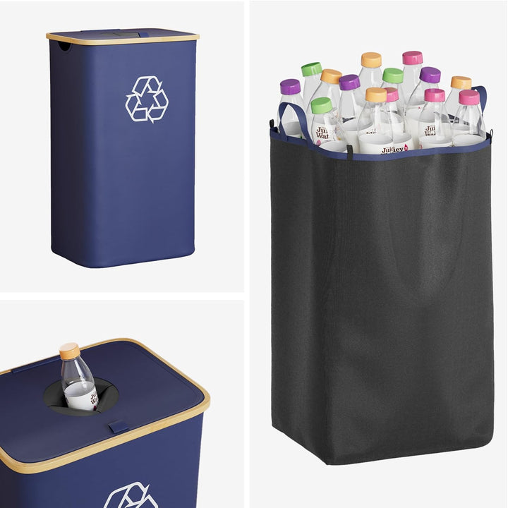 SpaceAid 100L Pfandflaschen Sammelbehälter, Pfandsammler Organizer mit Deckel und 2 wiederverwendbar