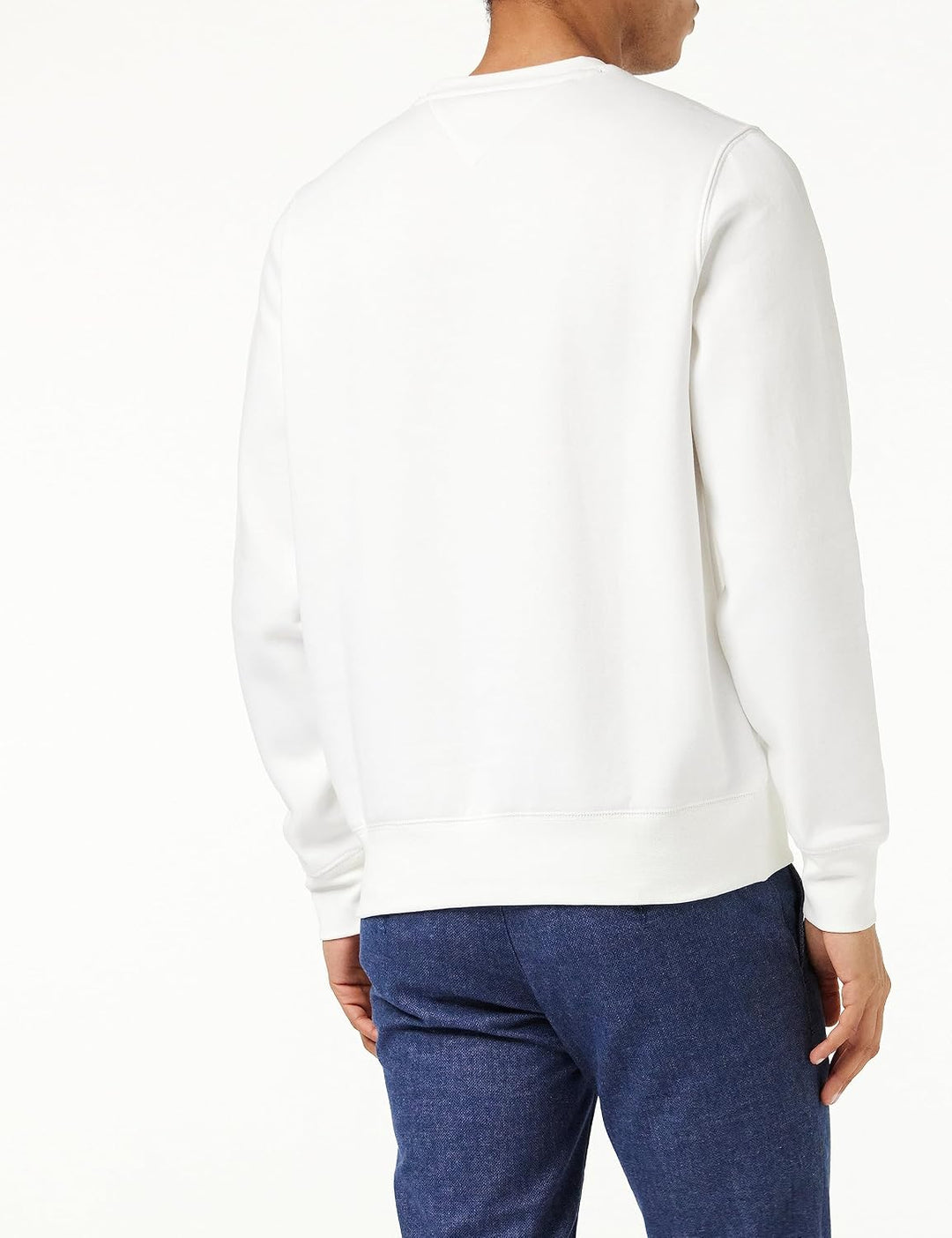Tommy Hilfiger Herren Sweatshirt Tommy Logo ohne Kapuze L Weiss, L Weiss