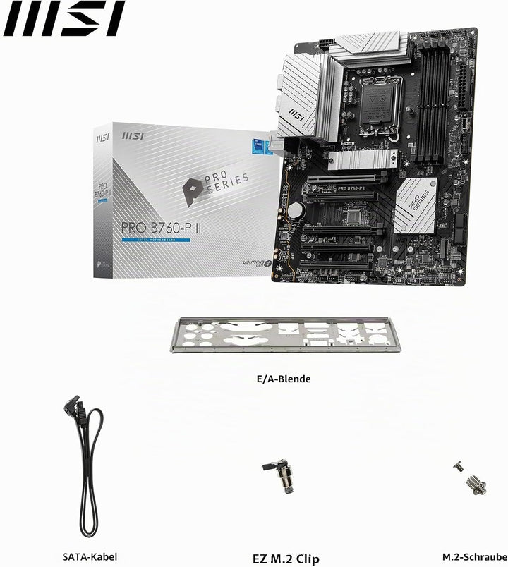 MSI PRO B760-P II Mainboard, ATX - Unterstützt Intel Core Prozessoren der 14., 13. und 12. Generatio
