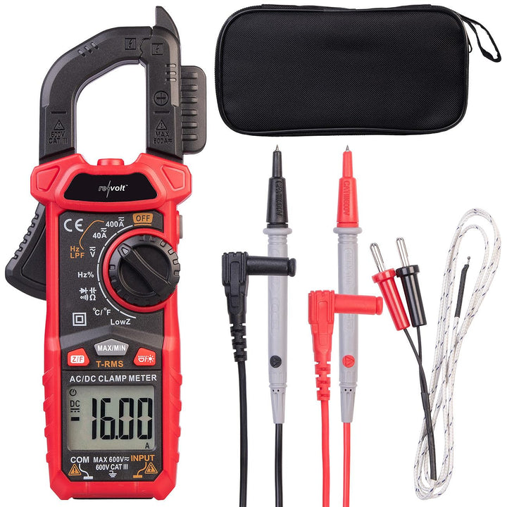 revolt Multimeter: Strommesszange AC & DC, Strom, Spannung bis 600 Volt, True RMS-4000 (Zangenampere