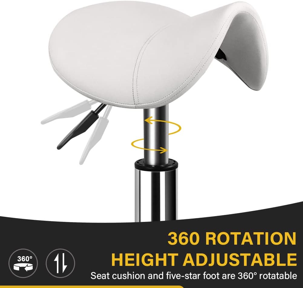 Robuster Rollhocker mit Rädern Hydraulischer Drehgelenk Verstellbarer Rollhocker Ergonomisch Dickes