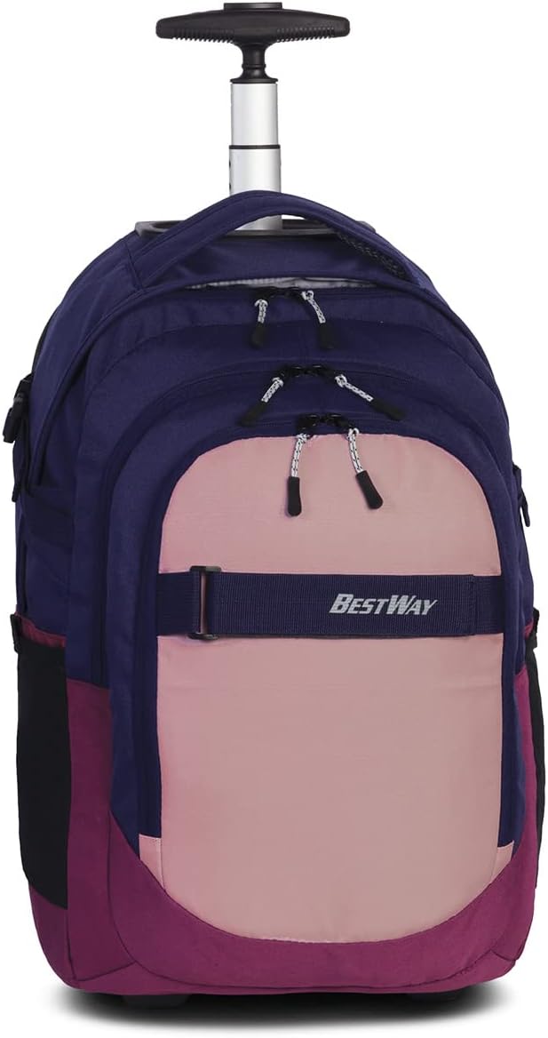 Fabrizio Bestway 2 Rad Rucksack Trolley Schultrolley Backpack Schulranzen mit Rollen, Farbe:Dunkelbl