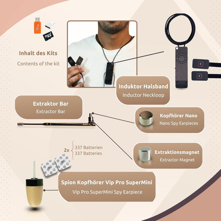 PingaOculto Spion Kopfhörer für Prüfung Mini Nano Unsichtbare Kopfhörer MP3-Player mit Drucktasten -