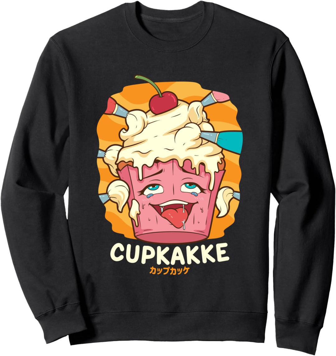 Lustiger frecher Foodie Pun Kawaii Cupkakke Japanischer Sweatshirt