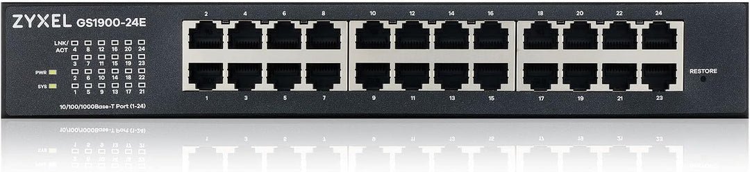 Zyxel 24-Port Gigabit Switch | Smart Managed | Desktop/Rackmount und lüfterlos | VLAN, IGMP, QoS | G