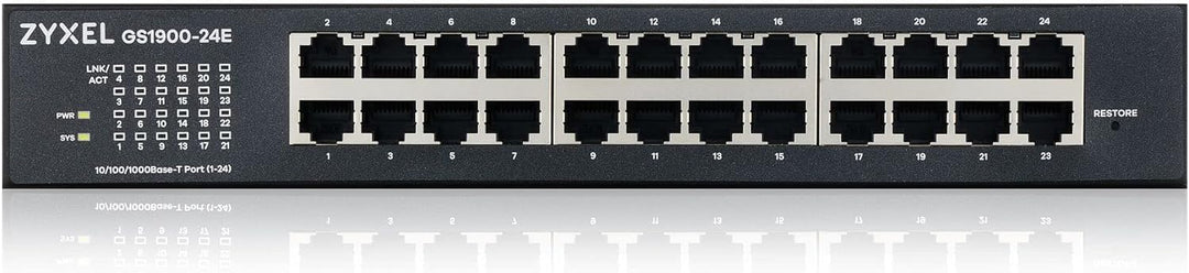 Zyxel 24-Port Gigabit Switch | Smart Managed | Desktop/Rackmount und lüfterlos | VLAN, IGMP, QoS | G