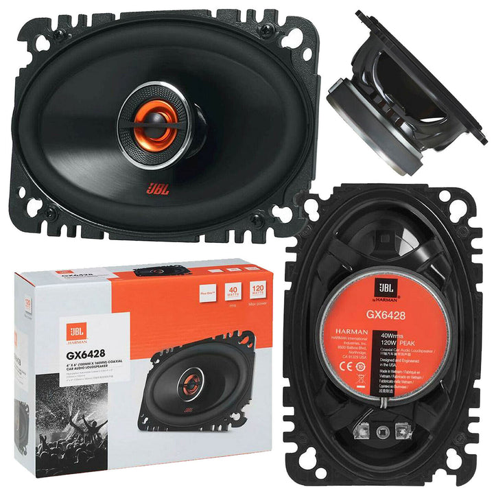 JBL GX Series Koaxialer Auto-Lautsprecher 10 x 15 cm (4 x 6 Zoll) Sneaker schwarz, 4 x 15,2 cm gross