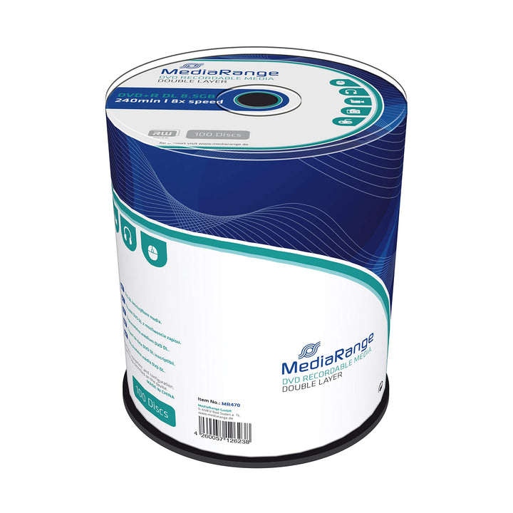 MediaRange MR470 DVD+R Double Layer 8.5Gb|240Min 8-fache Schreibgeschwindigkeit, 100er Cakebox 100er