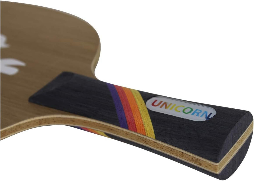 Sauer & Tröger Tischtennis Allround Holz für Noppenspieler | Unicorn | Gerade, Konkav, Gerade