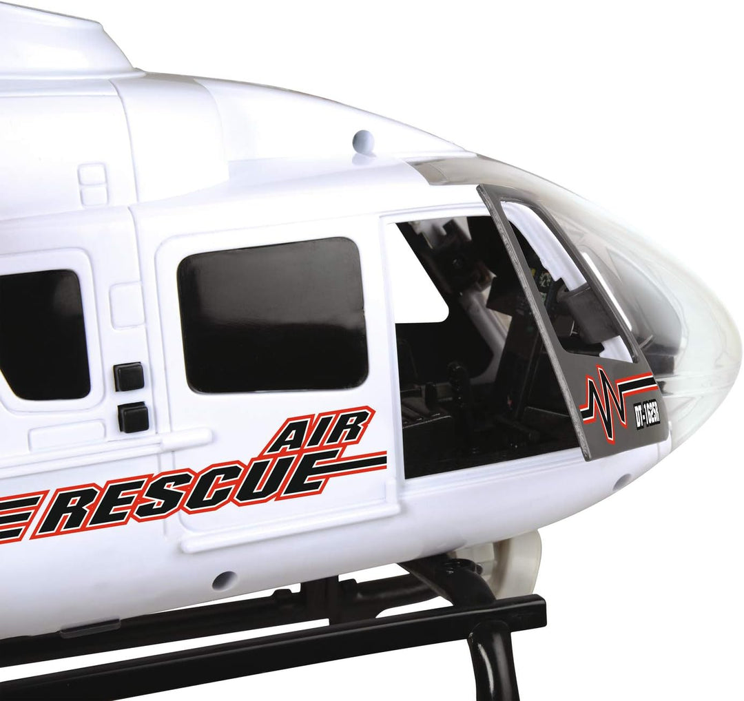 Dickie Toys Rettungshelikopter mit Licht & Sound, drehender Rotor, Seilwinde, 64 cm