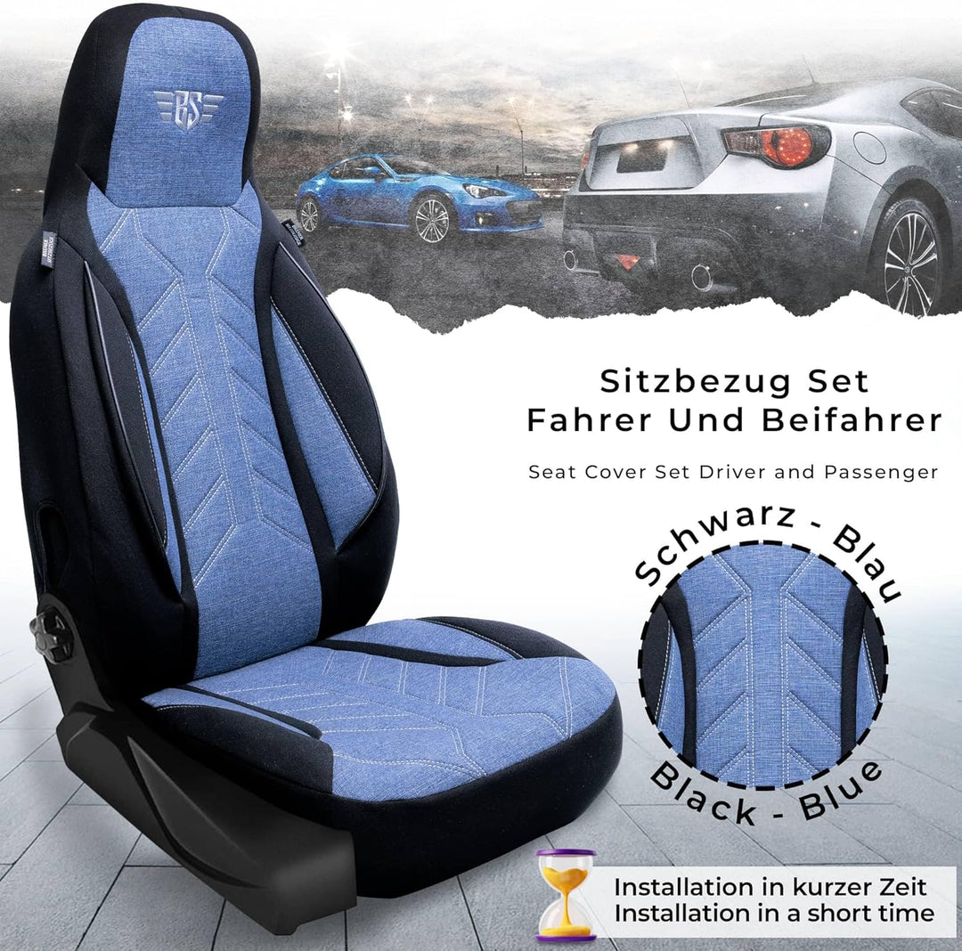 BREMER SITZBEZÜGE Mass Sitzbezüge Schonbezüge für Mercedes B-Klasse W245 PLKT206 PLKT206 - Schwarz/B