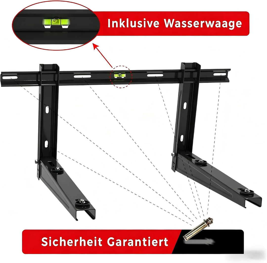 Wostore Universal Wandhalterung für Klimaanlage Aussengerät 550mm 9000-36000 BTU bis 160kg, Wandkons