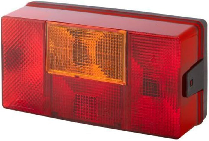 HELLA - Heckleuchte - Glühlampe - 24/12V - Anbau - Lichtscheibenfarbe: rot/gelb - Stecker: Flachstec