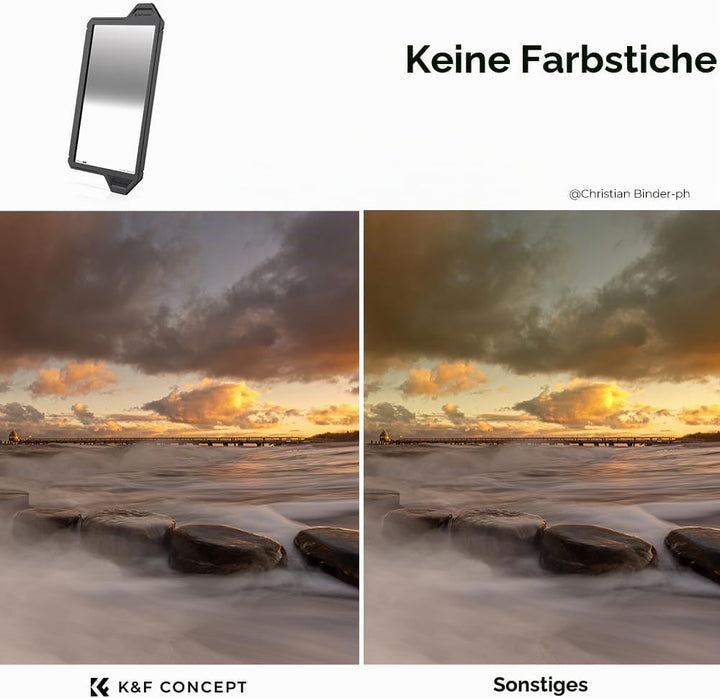 K&amp;F Concept Nano X-PRO Verlaufsfilter GND8 Reverse 0,9 (3-Blenden) Rechteckfilter 100x150mm mit 28 N