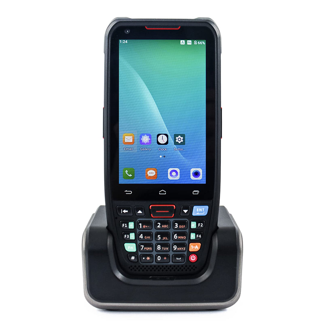 Palmare POS Android 10.0 Terminale PDA Scanner di codici a Barre 1D/2D/QR Con Base di ricarica Suppo