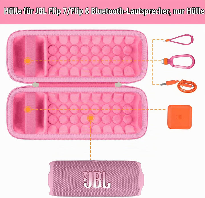 Khanka für JBL Flip 7 / Flip 6 wasserdichte tragbare Bluetooth-Lautsprecher Hartschalen-Reise-Aufbew