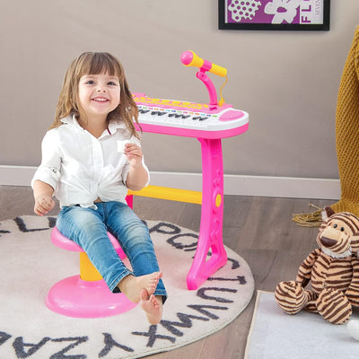 COSTWAY Kinder-Keyboard mit 31 Tasten, tragbares Musikinstrument mit Mehreren Sounds & Lichteffekten