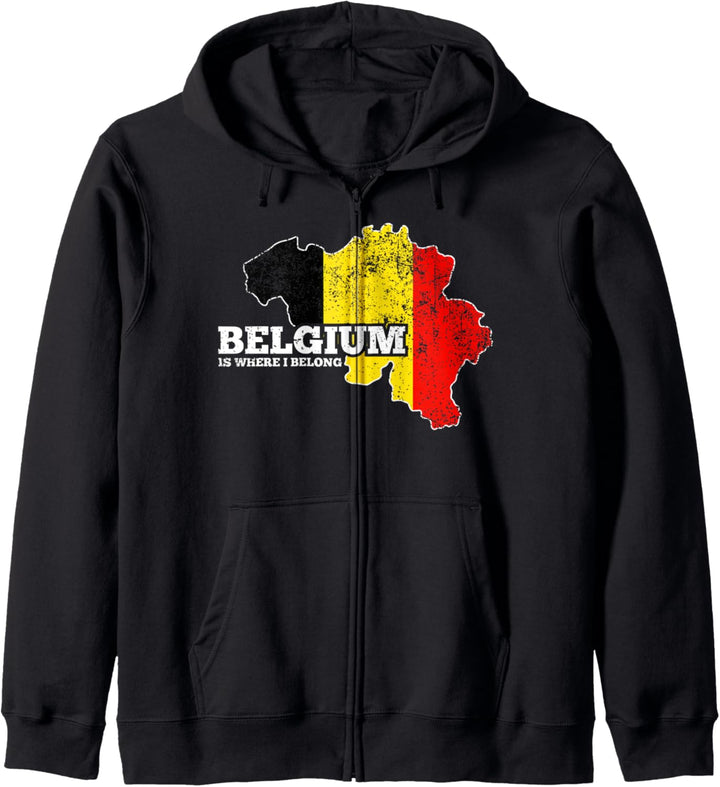 Belgien Flagge T-Shirt Trikot Belgische Fahne Urlaub Land Kapuzenjacke